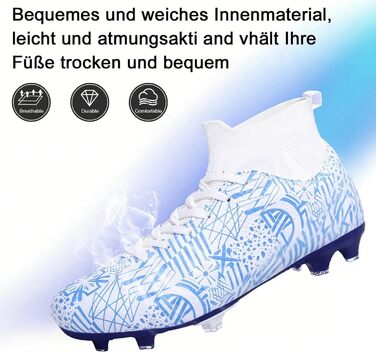 Чоловічі футбольні бутси Madame Fussballschuhe, розмір 36 EU, біло-блакитні