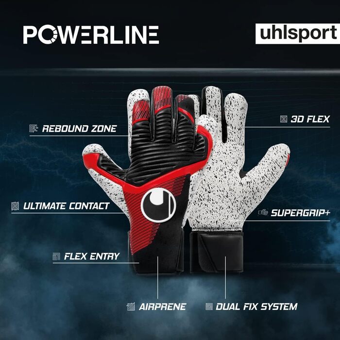 Воротарські рукавички Uhlsport Powerline Supergrip+ HN для юніорів, унісекс