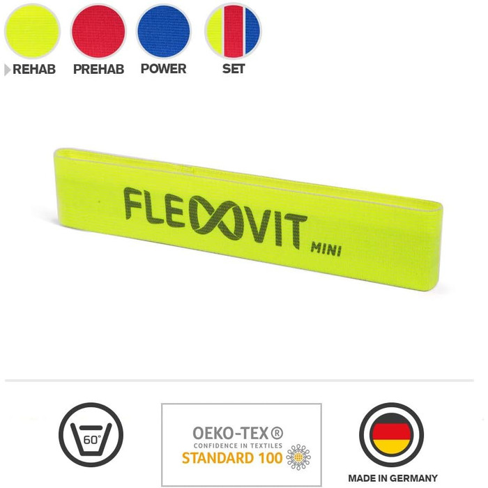 Набір фітнес-стрічок FLEXVIT Mini Band 3 шт – еспандери для стабілізації, розтяжки та мобілізації, різні рівні опору, для початківців і професіоналів