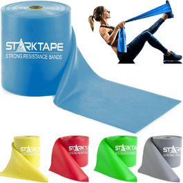 Професійні стрічки-еспандери Starktape 23 м, сині, без латексу, для фітнесу, пілатесу, реабілітації, домашніх тренувань