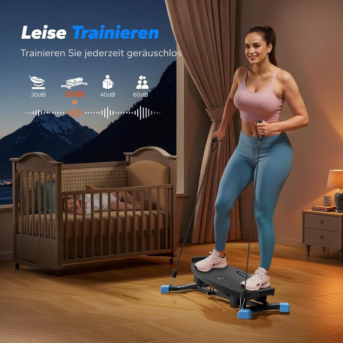 Балансборд MERACH для дорослих з дисплеєм, тренажер рівноваги з 2 еластичними стрічками, до 136 кг, для реабілітації та координації, домашній спортзал, для початківців (Чорний)