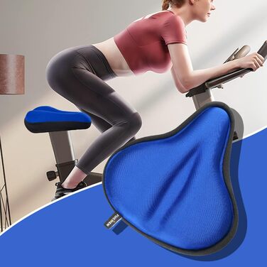 Покриття для велосипедного сидіння Sattelbezug, 27 x 25 см, гелеве, широке, для стаціонарних велосипедів, велотренажерів, спиннингу, з гелевою подушкою, м'яке, темно-синій