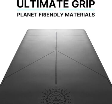 Преміум килимок для йоги Plyopic Ultra-Grip Pro — антиковзкий, стійкий до поту, з лініями вирівнювання, для йоги, пілатесу, тренувань, Бікрам та хот-йоги