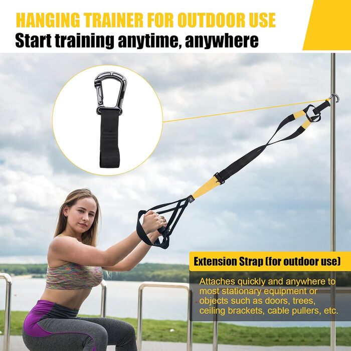 Слінг-тренажер для комплексних тренувань вдома - повний комплект з сумкою та інструкцією, жовтий