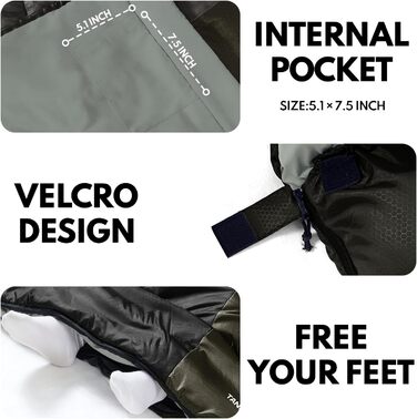 Спальний мішок 0°C XXL для дорослих, теплий клімат, для кемпінгу, зимових пригод, походів, полювання, подорожей (3,2 кг, зелений)