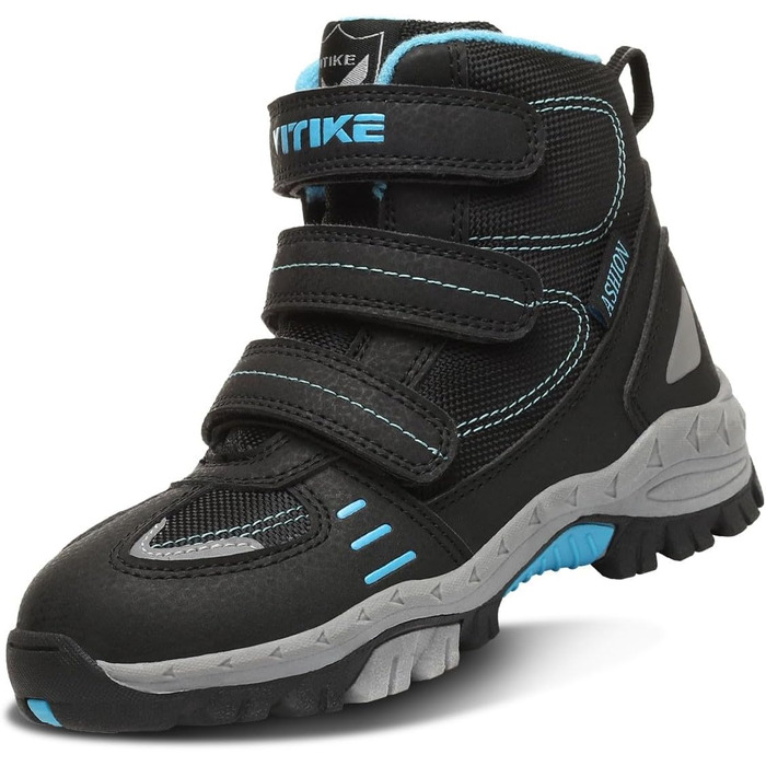 VITIKE Зимові черевики для дітей (хлопчики/дівчатка) - теплі, водонепроникні, для снігу та трекінгу, 33 EU, чорно-синій