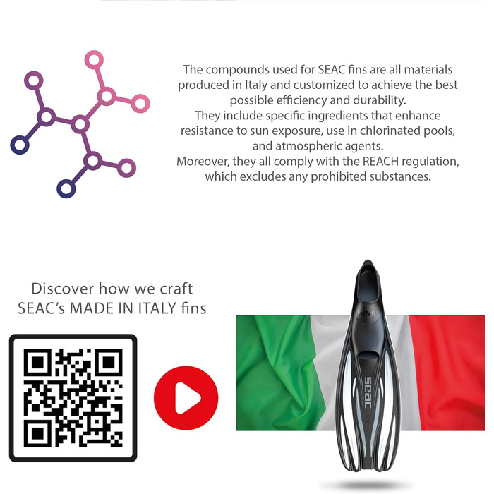 Seac F 100 Pro: Ласти для дайвінгу та снорклінгу, ультралегкі, закриті, 40/41, чорні