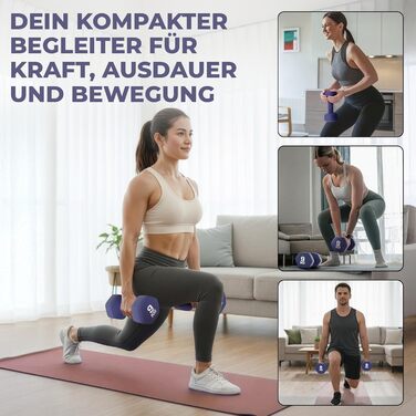 Набір гантелей HQ Germany® 9 кг (2 шт) для фітнесу та Pilates, Indigo Blue - Hanteln Set, Dumbbells, Home Gym