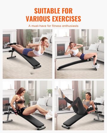 VEVOR лавка для віджимань, Bauchbank з обертовим руків'ям, регульована висота, міцна сталь, вантажопідйомність 500/600/453,6 кг для домашніх тренувань, силові вправи, м'язи всього тіла (лавка для пресу/500lbs)