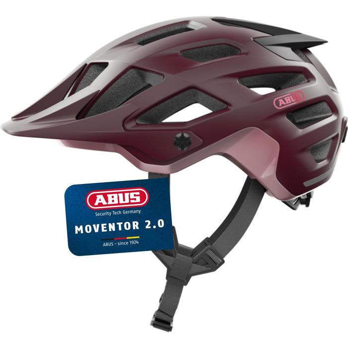 Велосипедний шолом ABUS Moventor 2.0 для MTB, універсальний, темно-червоний, розмір M (54-58 см), для жінок і чоловіків, комфортний All-Mountain
