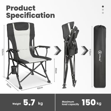 Крісло Homecall 30019, чорний/кремовий, висока спинка, чорний/білий