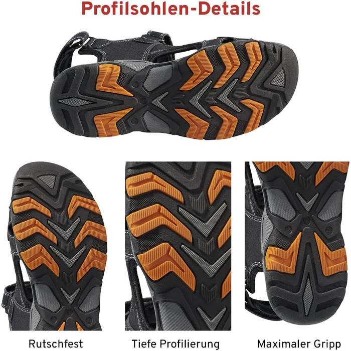 Трекінгові сандалі NORDCAP для жінок та чоловіків, зручні для хайкінгу та відпочинку на природі, з профільною підошвою та застібкою-липучкою, розміри 37-46, колір антрацит