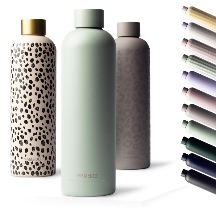 Термос-пляшка MAMEIDO 1 л, з нержавіючої сталі, не протікає, для газованих напоїв, без BPA, ізоляція 12 год гаряче & 24 год холодне (Desert Sage) 1000 мл