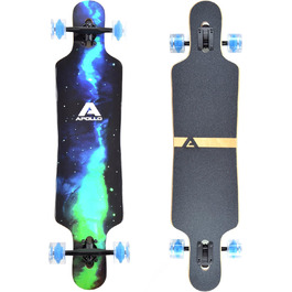 Лонгборд Apollo Galaxy Twin Tip, компліт з високошвидкісними підшипниками ABEC, Drop Through, для фрірайду та круїзингу