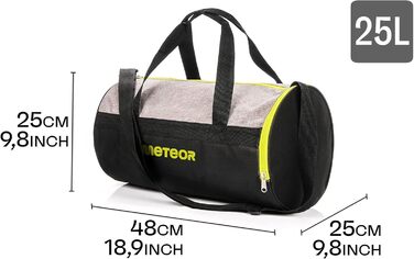Спортивна сумка Meteor 25 л сіра/неонові зелений - для школи, тренувань, подорожей