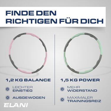 Hula Hoop ELANI 90см рожевий для схуднення: фітнес-обруч з хвилястою формою, 7-8 секцій, індивідуальне налаштування + посібник з тренувань
