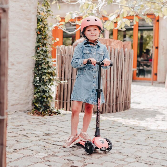Дитячий самокат Scoot&Ride Highwaykick 3 LED, рожевий, підсвітка коліс