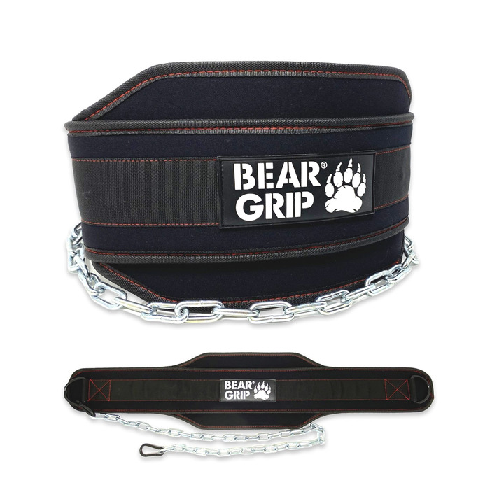 Пояс для підтягувань та віджимань Bear Grip з утяжненням для силових тренувань та бодібілдингу (чорний)