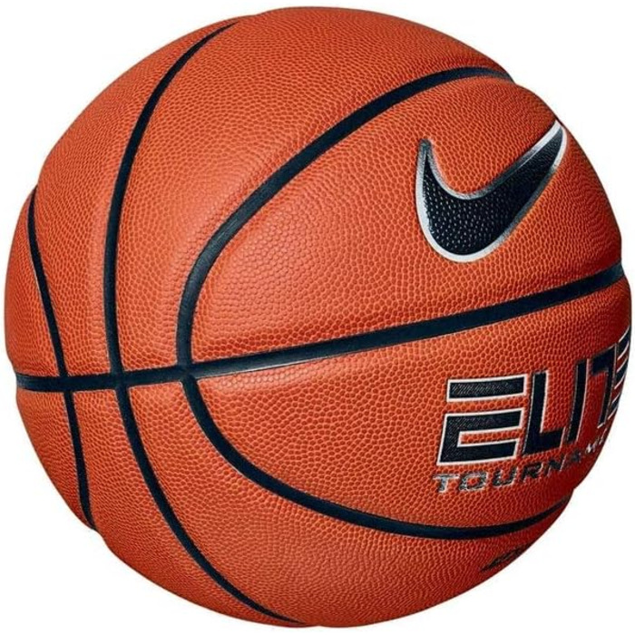 Баскетбольний м’яч Nike Elite Tournament 7, амбер/чорний/металік срібло, для дорослих, універсальний
