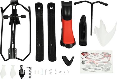 Слалом-санчата з гальмами та ручкою для дітей та дорослих, 80 кг, червоно-білі