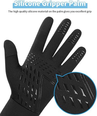 Велосипедні рукавички Lapulas з сенсорним екраном для чоловіків та жінок, чорні, XL