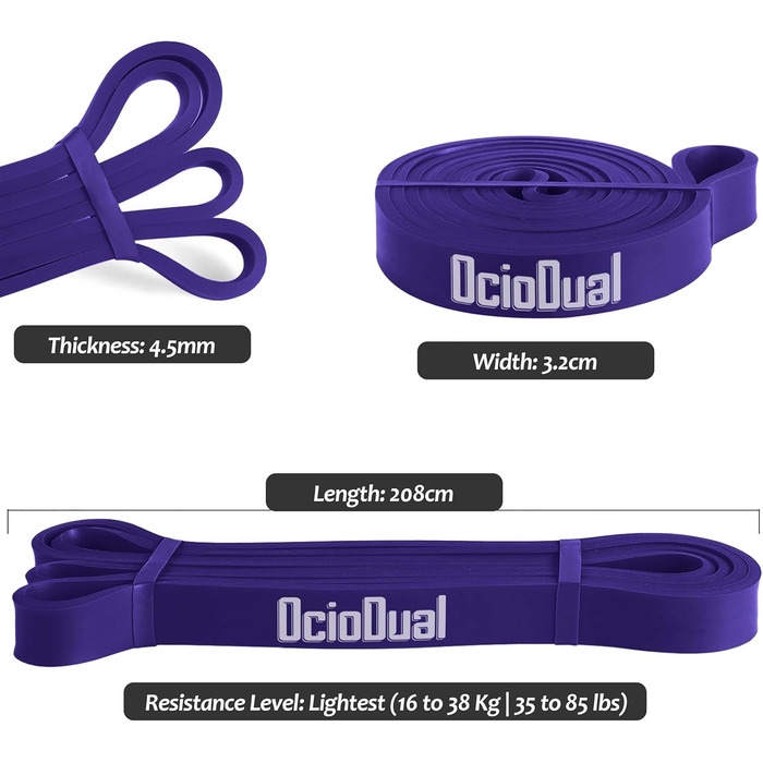 Фітнес-гума OcioDual Latexband для тренувань (7-16 кг, 13 мм, червона)