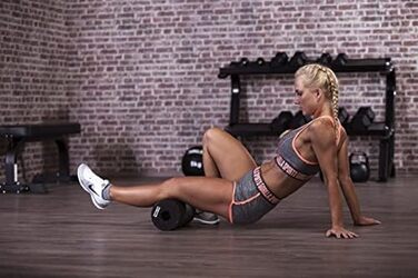GORILLA SPORTS® Набір для фасціального масажу: ролик, м’яч, дуобол, 3/4/5 шт, пінний, чорний – фасціальний масажер, масажний набір для тренування