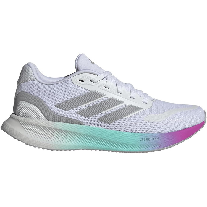 Жіночі кросівки для бігу adidas Runfalcon 5 з амортизацією Cloudfoam, білі/чорні (розмір 44 EU)