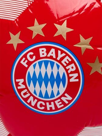 Футбольний м'яч FC Bayern München, графіка, червоно-білий, розмір 5, з наліпкою