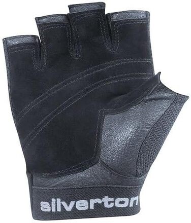 Сріблясті фітнес рукавички Silverton PRO Plus для чоловіків і жінок, регульована застібка на зап’ясті, шкіряні вставки, подвійний шов, спортивні тренувальні рукавички