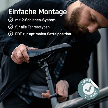 Сідло Borgen MTB для чоловіків та жінок - надзвичайно зручне та м'яке - сідло для трекінгу, гірського велосипеда та шосе