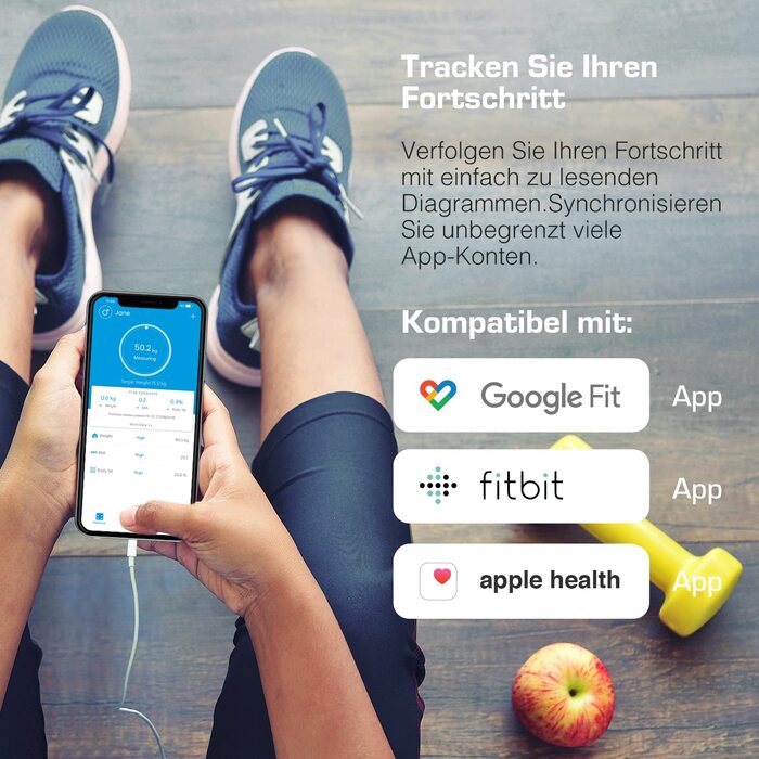 Розумна вага Active Era з Bluetooth, аналізом складу тіла, вимірюванням жиру, ІМТ, м'язової маси, води, білка та кісткової маси, 180 кг, чорна