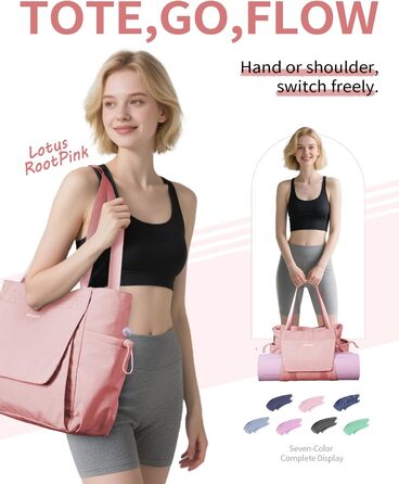 Сумка для йоги Yogatasche Damen Rosa велика водонепроникна з відділенням для мокрого та кріпленням для килимка