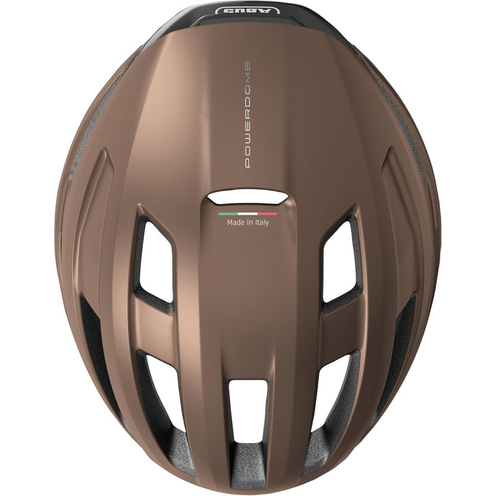 Велосипедний шолом ABUS PowerDome ACE з кепкою, легкий, з вентиляцією, для дорослих, італійський, коричневий (металік), розмір L (57-61 см)