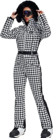 Жіночий гірськолижний костюм-комбінезон HOTIAN. Водонепроникний, вітронепроникний, теплий зимовий костюм для сноуборду та лиж. Білий/Чорний.