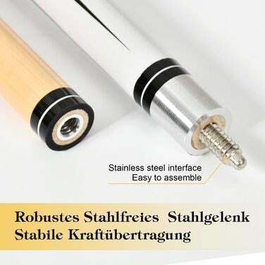 RAYNA GAMES Більярдний кий: комплект 2 кия, 58 дюймів, канадський клен, для дорослих, з нержавіючою сталею, для ентузіастів більярду