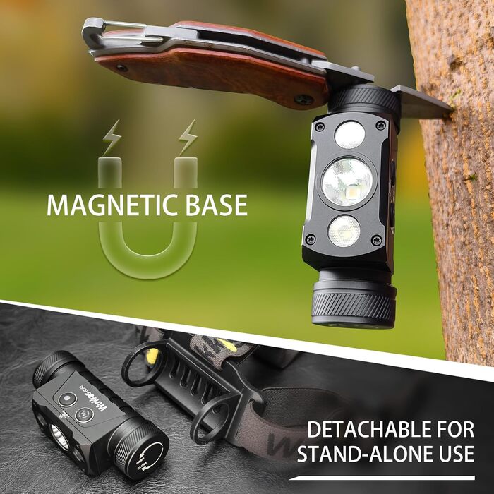 Wurkkos HD50 LED налобний ліхтар 4000 люмен, USB-C, 9 режимів, водонепроникний IPX8, для бігу, кемпінгу