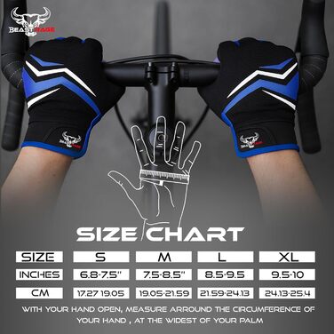 Велосипедні рукавички BEAST RAGE Vofinger для їзди по горах, BMX, MTB, шосе, чоловічі та жіночі, сині