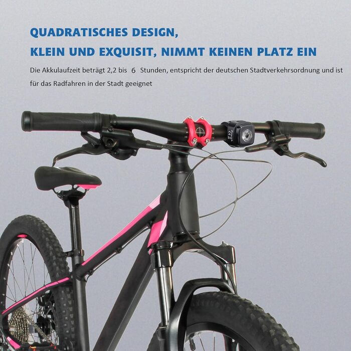 Набір LED-фаро для велосипеда, сертифікований StVZO, 600mAh, зарядка Type-C, передній + задній ліхтар, водонепроникність IPX5