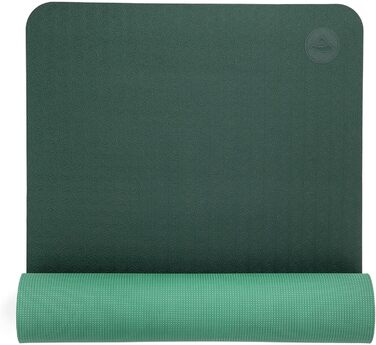 Килимок для йоги Bodhi Lotus Pro | Нековзкий | Для фітнесу, гімнастики, пілатесу та йоги | Антиковзкий | Гіпоалергенний, темно-зелений/зелений