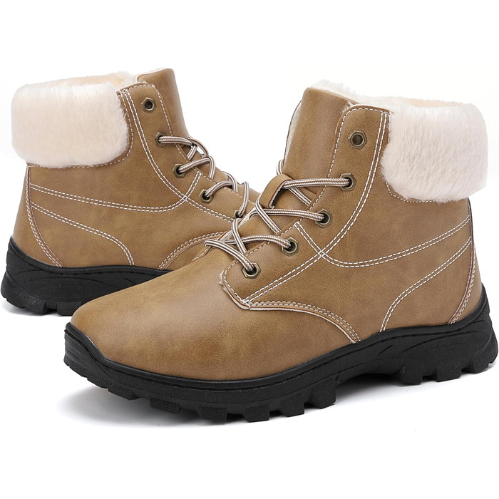 Зимові черевики чоловічі та жіночі – теплі, з підкладкою, зимові чоботи, чоботи для снігу, легкі, неслизькі, для активного відпочинку, трекінгу, снігу та повсякденного носіння, 38 EU, Хакі Gb189