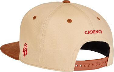 Кепка-снэпбек Cadency унісекс з прямим козирком, регульований розмір, бежевий колір з принтом Totem