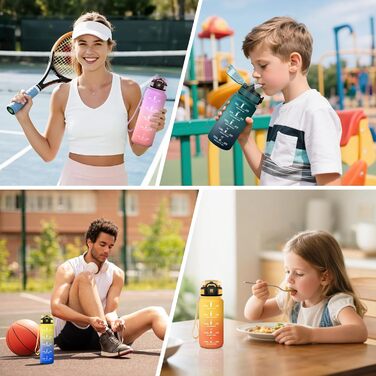 Фляга для води Motswedi з трубочкою, 1500 мл, BPA-free, для спорту, без витоку, підходить для газованої води, жовтогаряча, 1500 мл