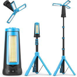 Портативна LED кемпінгова лампа 15000mAh з регулюванням яскравості, штативом, IP65, для кемпінгу, подорожей, будівництва та надзвичайних ситуацій, блакитна