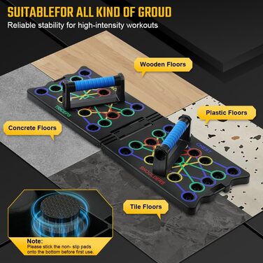 Флінтронік Тримачі для віджимань, дошка для віджимань, складані, портативні, багатофункціональні, для тренувань всього тіла, 24 в 1
