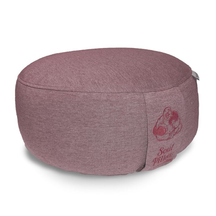 Медитаційне подушка Soul Pillow: зручне сидіння для йоги та медитації, Ø30 см, 15 см заввишки, з пшеничною начинкою, знімний чохол, сертифікат OEKO TEX 100 (Melange Rosenholz)
