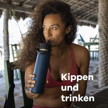 Гідрофляга Hydro Flask 946 мл – вакуумна термос-пляшка з нержавіючої сталі з кришкою з трубочкою, BPA-free, широка горловина, сірий колір