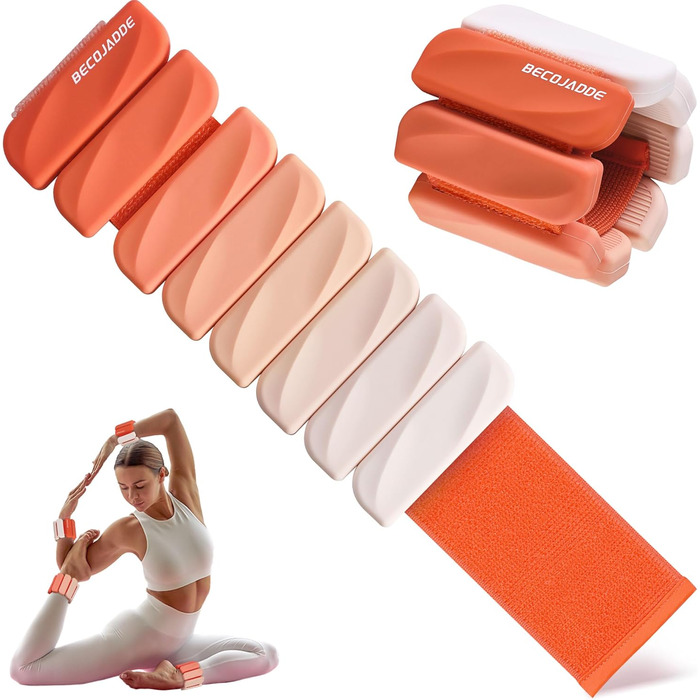 Набір манжет для ніг та рук BECOJADDE (0.45/0.9 кг) для фітнесу, кардіо, силових тренувань. Оранжевий градієнт