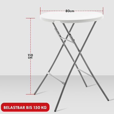 Складний садовий стіл Floordirekt Nagano 120x60 см - пластиковий буфетний стіл для саду, тераси, балкону та кемпінгу (на 6 осіб)