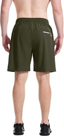Шорти спортивні чоловічі Cimic для бігу та занять спортом, швидковисихаючі, дихаючі, легкі, з кишенею на блискавці (зелені, XXL)